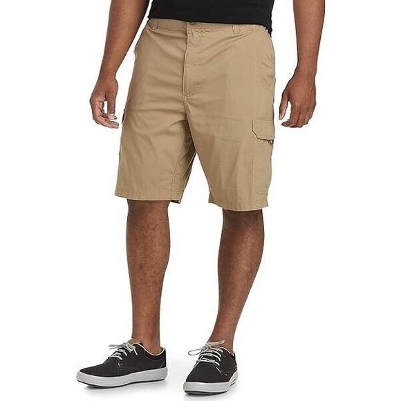 Lee Extreme Motion Crossroad Cargo Shorts Mens 50 Brown Big Tall Stretch NEW